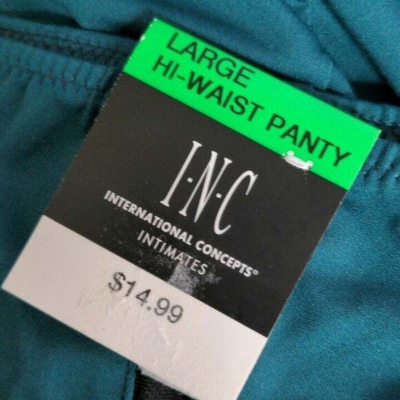INC International Concepts High Waist Brief Panty Green Spruce Size Large NEW - Picture 8 of 8
